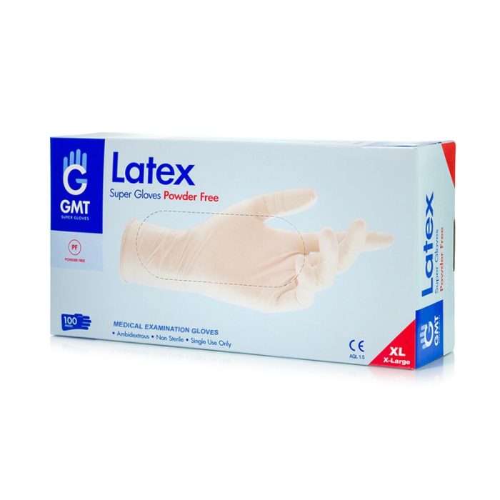 GMT Εξεταστικά Γάντια Latex Λευκά, Με Πούδρα ΧLarge 100τμχ